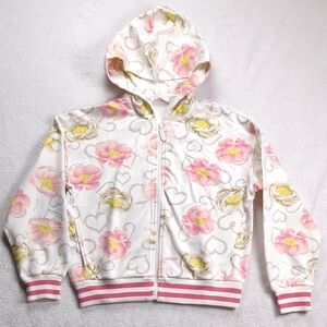 MonnaLisa Girls Floral Print Cotton Sweatshirt Hoodie